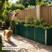 Garden Raised Bed Galvanized Steel 320x80x77 Cm Green