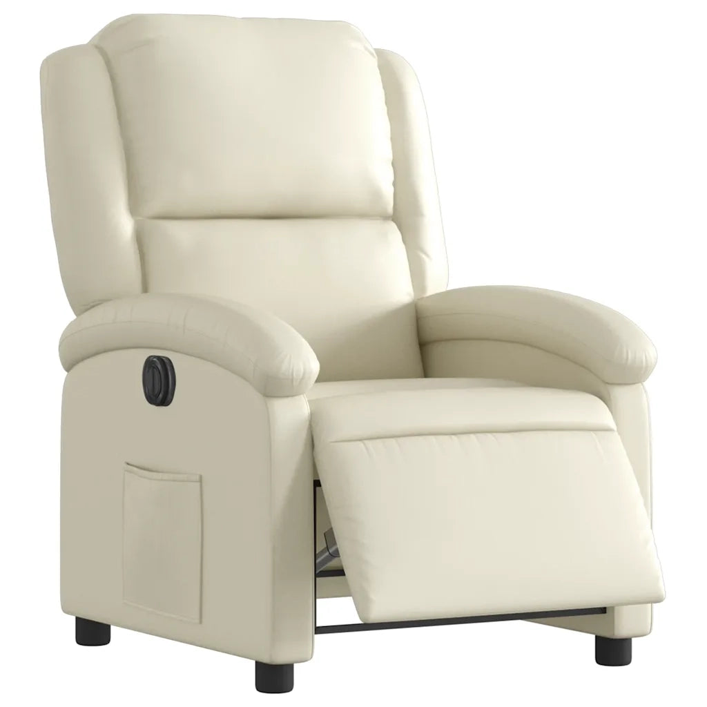 Divano Sedia-Poltrona Reclinabile Elettrica Crema in Similpelle 599140