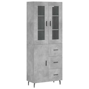 Credenza | Madia | Buffet da pranzo | Armadio da pranzo Grigio Cemento 69,5x34x180 cm in Legno Multistrato