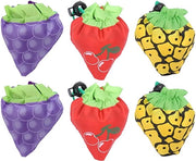 Borsa per spesa 3 pezzi - Borsa pieghevole - Borsa riutilizzabile - Materiale leggero in poliestere - Design unico a forma di frutto - Chiusura con cordoncino