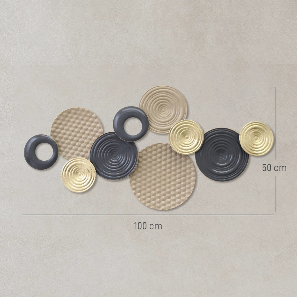 Decorazione murale in metallo ¨C zephmum ¨C kaki e nero 100x50 cm