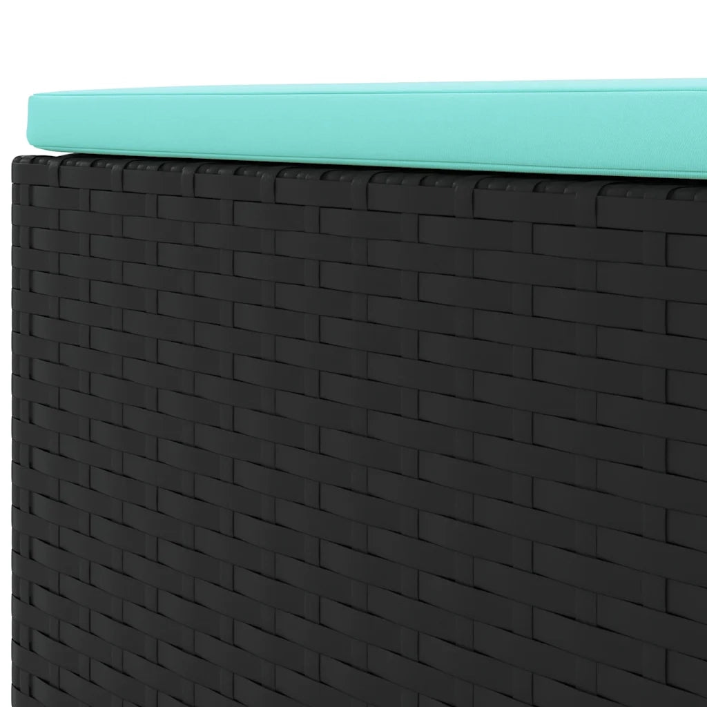 Set Mobili da Giardino 6 pz con Cuscini in Polyrattan Nero