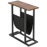 Tavolino da notte design moderno con tasca ¨C zephmum ¨C nero+marrone 49x19x55 cm