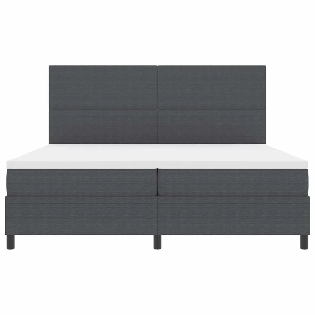 Letto a Sorgente LED Grigio Scuro e Bianco 200 x 200 cm 3337660
