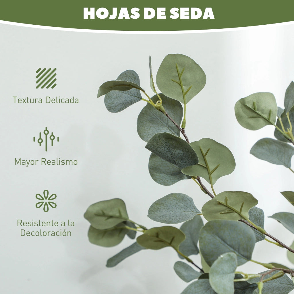 Pianta Artificiale Eucalipto 150 cm in Vaso ¨C zephmum ¨C Verde per Interni