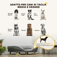 Cuccia Divano per Cani con Imbottitura, Lettino per Cani Taglia Grande e Media fino 25kg, 90x78x25cm, Grigio