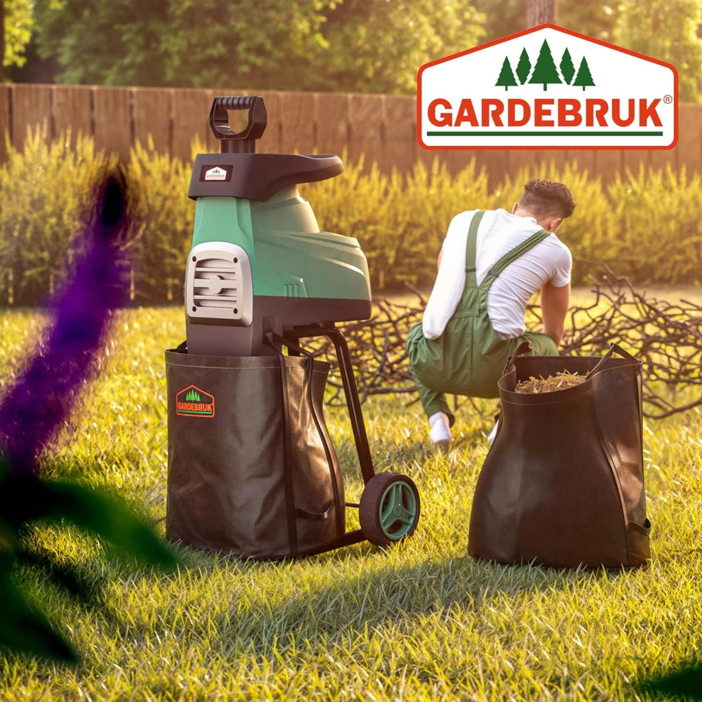 ® Trituratore Elettrico Silenzioso a Rullo 3100W Biotrituratore Sacchi di Raccolta 2x60L Tritatutto da Giardino