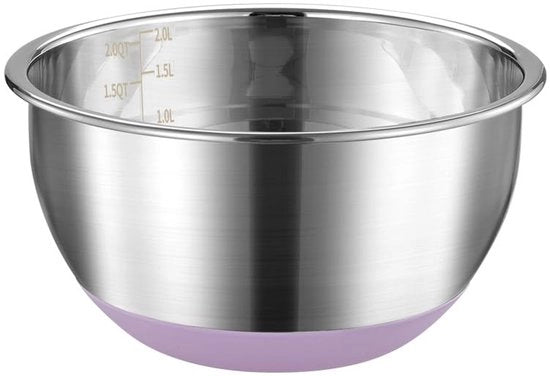 Kom di siliconizzato 22 cm - Acciaio inossidabile - Base antiscivolo - Resistente alla lavastoviglie - Leggero - Adatto per mescolare/servire - Kom di cucina