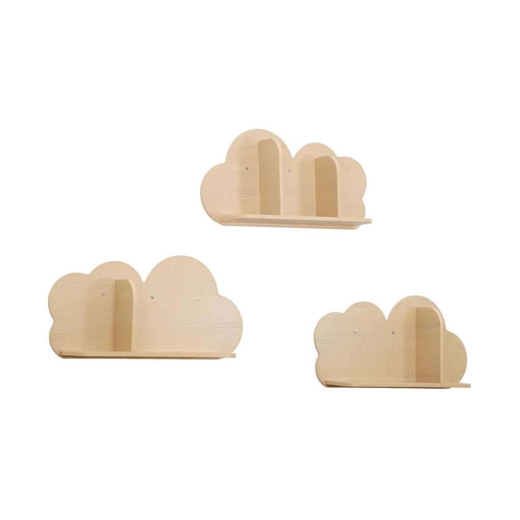 Mensole da parete nuvole per la cameretta dei bambini, set di 3,