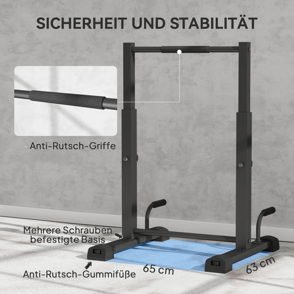 Dip Station Parallele ¨C Xylo ¨C Regolabile 93-117 cm, Carico 540 kg, Nero