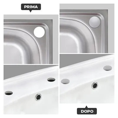Coppia tappi copriforo 47 mm in acciaio cromato per lavabo e bidet
