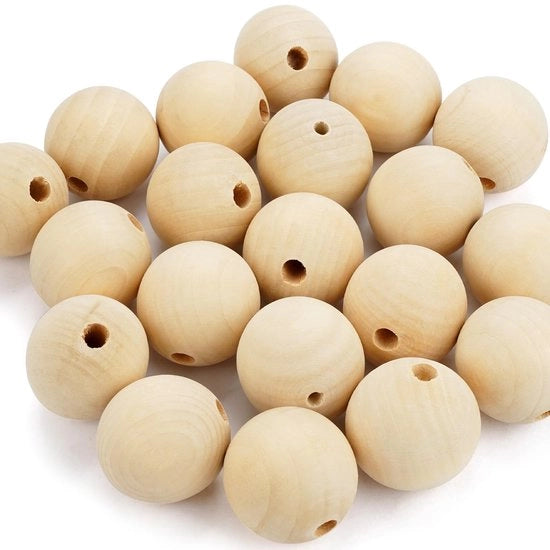 Accessori per artigianato in legno - Corone in legno 20 pezzi - Diametro 40 mm - Corone rotonde - Corone in legno naturali - Accessori per artigianato - Legno di alta qualità