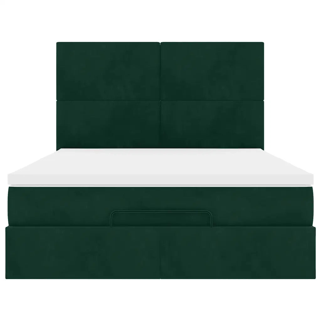 Struttura Letto Pouf con Materassi 140x190 cm in Velluto