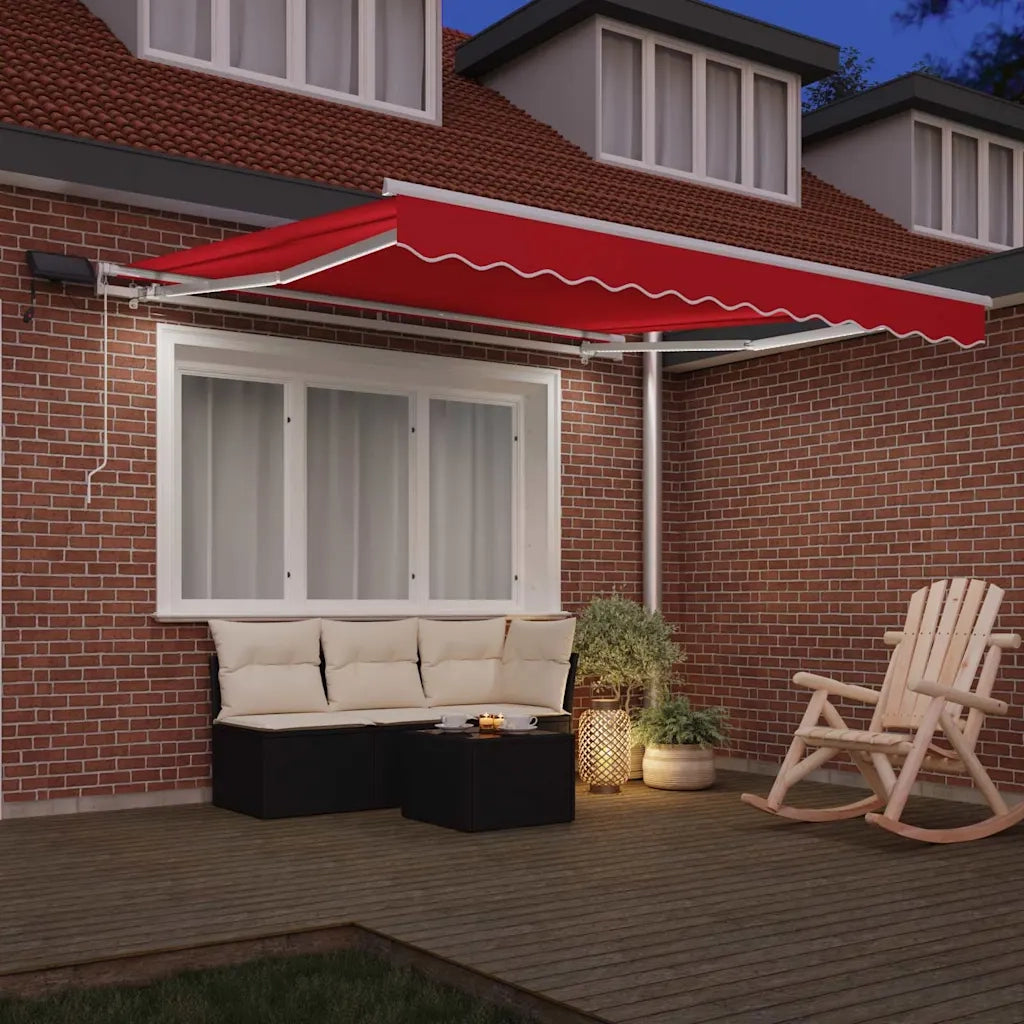 Tenda Retrattile Rosso 350 x 250 cm Tessuto e acciaio 3330430