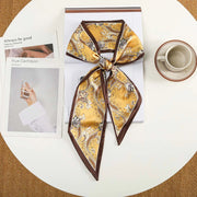 Nuova fascia per capelli alla moda con decorazioni in seta, piccola sciarpa, elastico per capelli, foulard, cintura