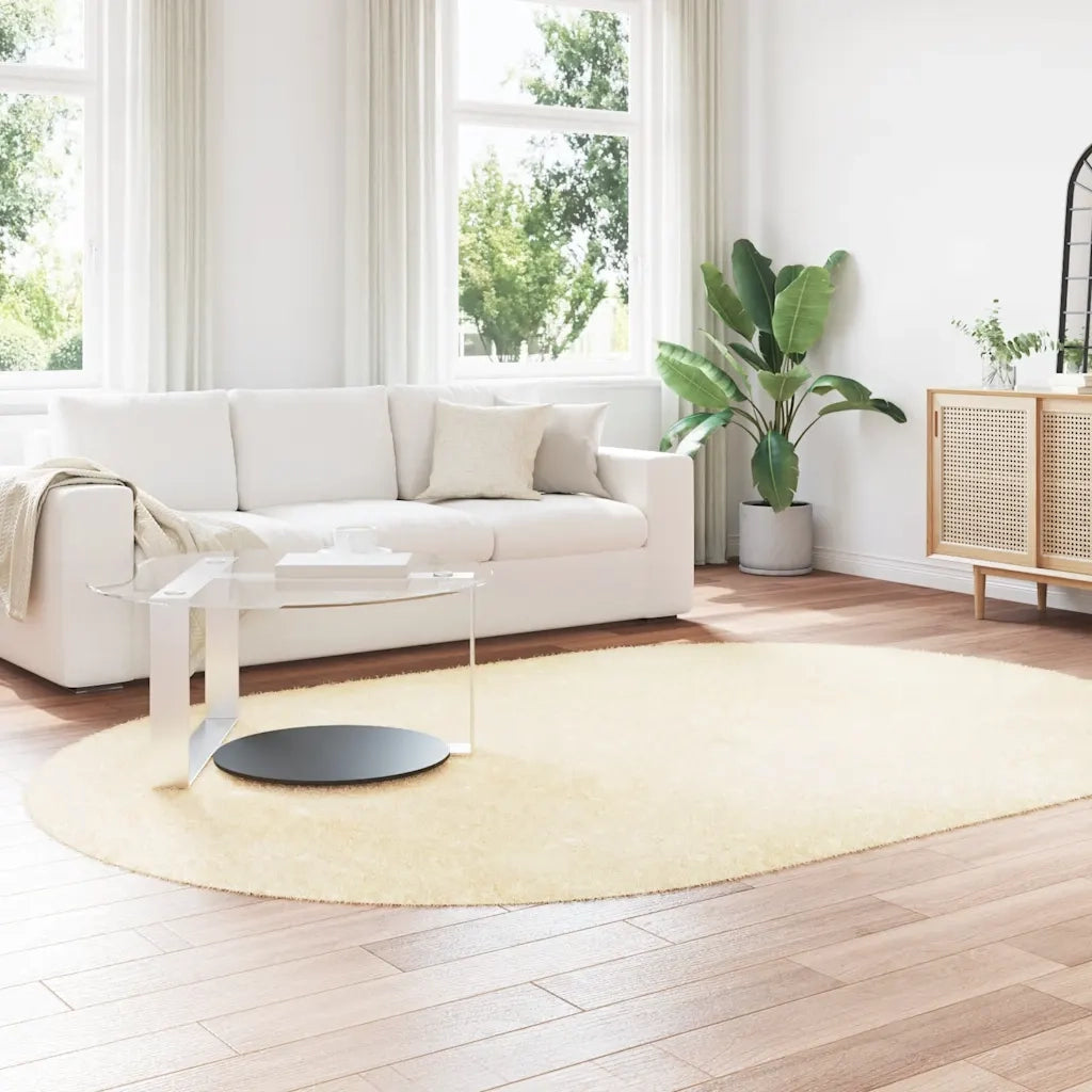 Tappeto del soggiorno | Tappeto Shaggy a Pelo Lungo NAVARRA Crema 300x200 cm poliestere