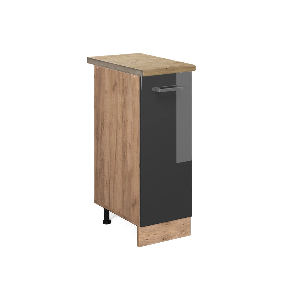 Vicco Armadio cucina dispensa alto Antracite lucido 30 cm , PL Rovere