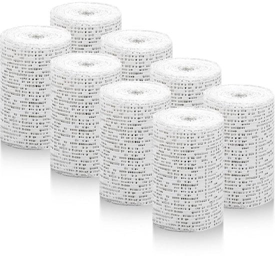 Set di Impacco di Plaster - 7,5cm x 2,7m - Confezione da 8 pezzi - Adatto per Artigianato