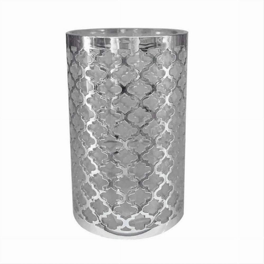Trade Shop - Bicchiere Porta Spazzolini Accessorio Bagno Argento Stile Barocco Arredo 59107 -