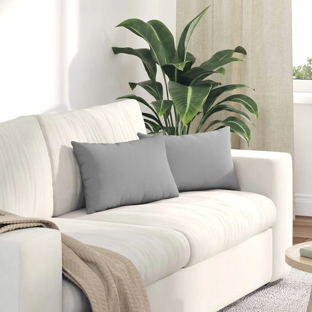 Cuscini da Divano 2 pz | Cuscini per sedie Grigio Nuvola 50 x 30 cm Tessuto