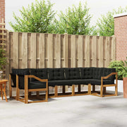 Set di divani da esterno con cuscino 7 pcs Naturale e Nero