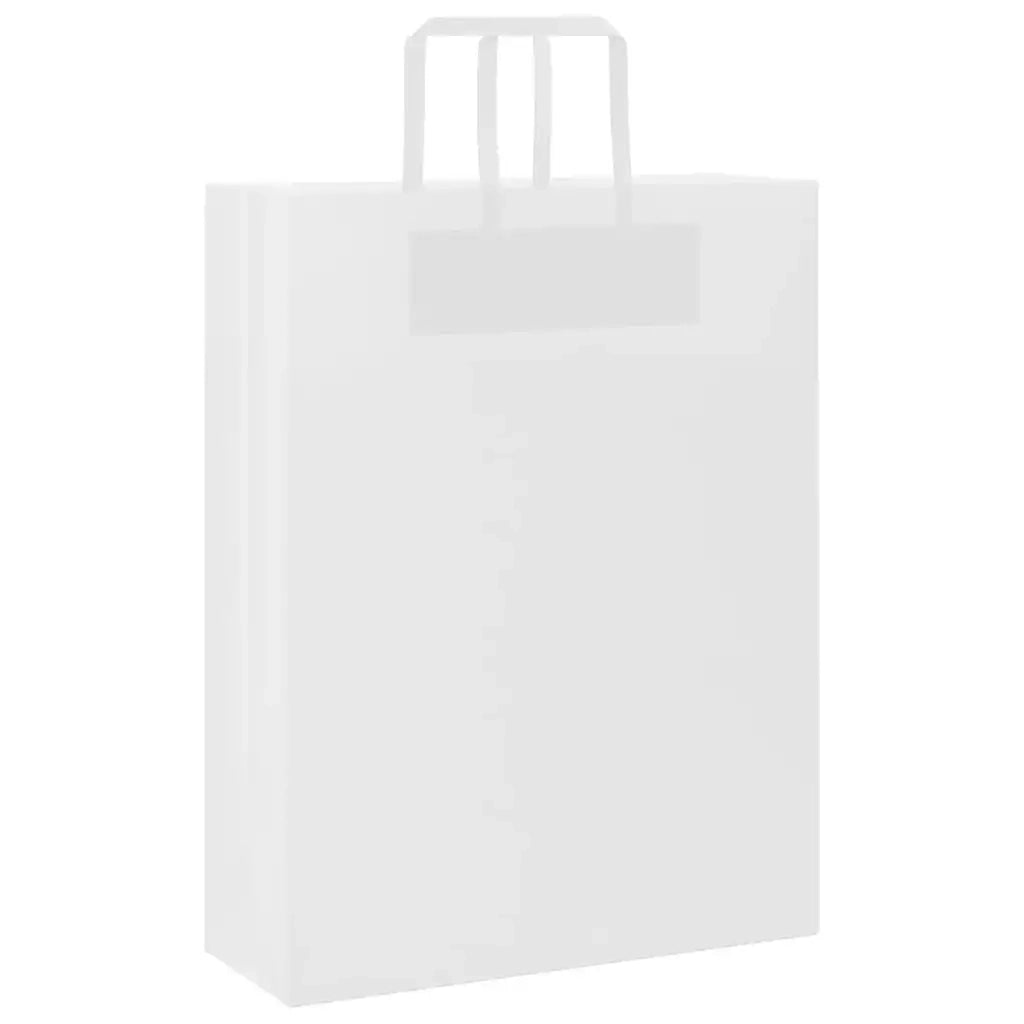 vidaXL Sacchetti di Carta 250 pz con Manici Bianchi 32x12x42 cm