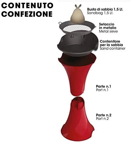 POSACENERE A COLONNA DA TERRA SMOKING SILVER CON SETACCIO E SABBIA