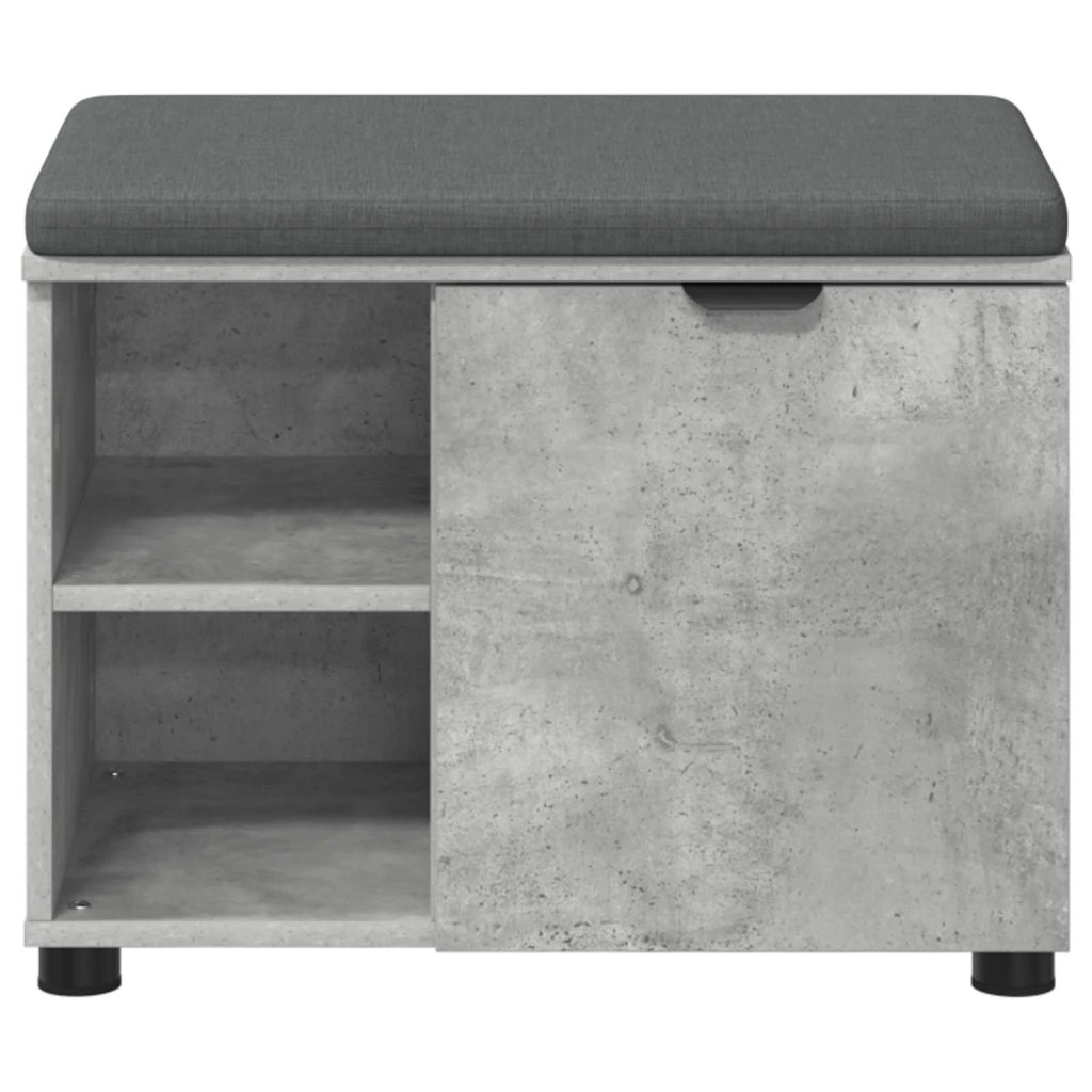 Panca per ingresso con cuscino Grigio Cemento 60 x 38 x 46 cm