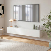 Mobile Pensile Evaton Porta TV da Parete 180 x 32 x 30 cm - Bianco Opaco [en.casa]