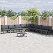 Set Divano da Giardino con cuscino 9 pcs Nero Acciaio 3378996