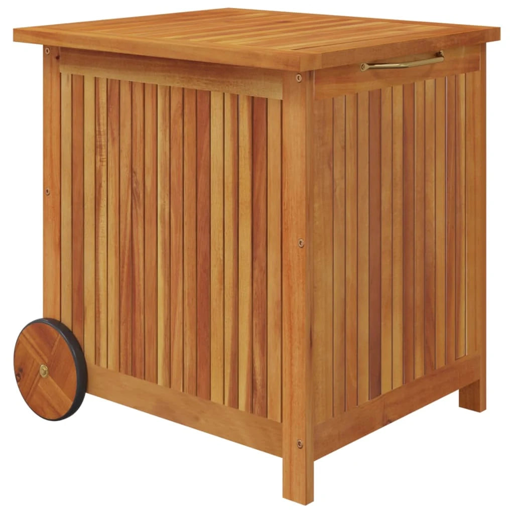 Baule da giardino con ruote 60 x 50 x 58 cm legno di acacia 02_0013066