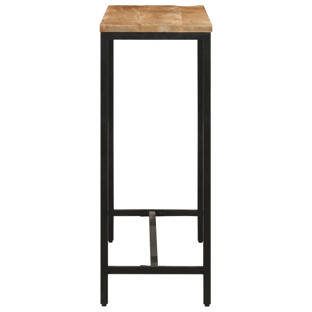 Tavolo Consolle 110x30x75cm Legno Massello Mango Grezzo e Ferro 372726