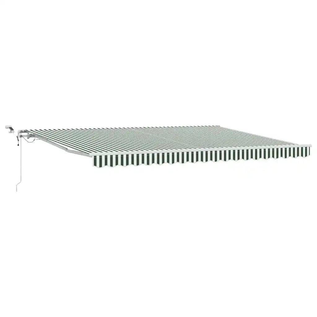 Tenda Retrattile Verde e Bianco 450 × 350 cm 3331188