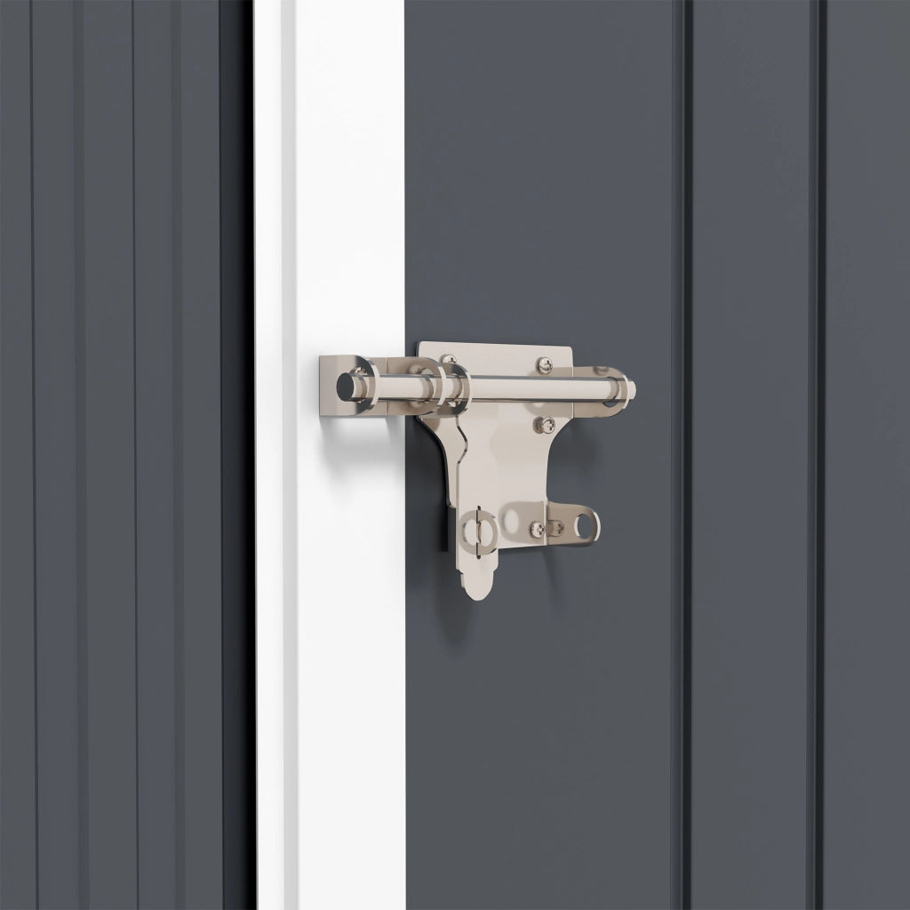 Box da giardino in acciaio 4 m2 con porta con finestra; 259 x 172 x 222 cm; grigio scuro