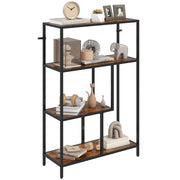 Libreria Industriale 4 Ripiani in Legno e Metallo ¨C zephmum ¨C 77x30x116 cm Marrone