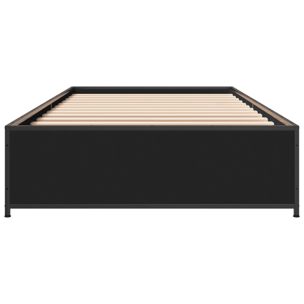 Giroletto Nero 100x200 cm in Legno Multistrato e Metallo 845106