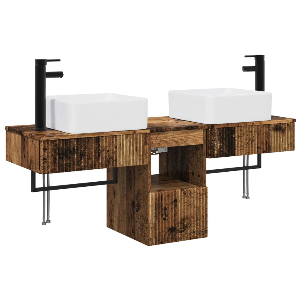 Set di mobili per il bagno 3 pz Legno antico 3405605
