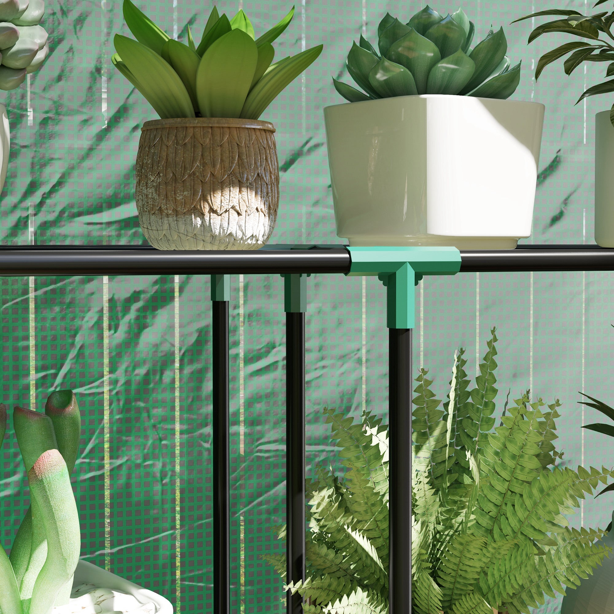 Serra da Giardino a 3 Livelli 100x40x150 cm con Copertura in PE Anti-UV e Porta Avvolgibile Verde