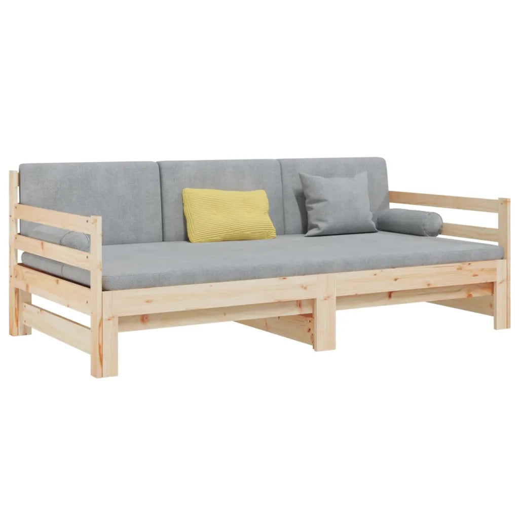 Dormeuse Estraibile 2x(80x200) cm in Legno Massello di Pino 814699
