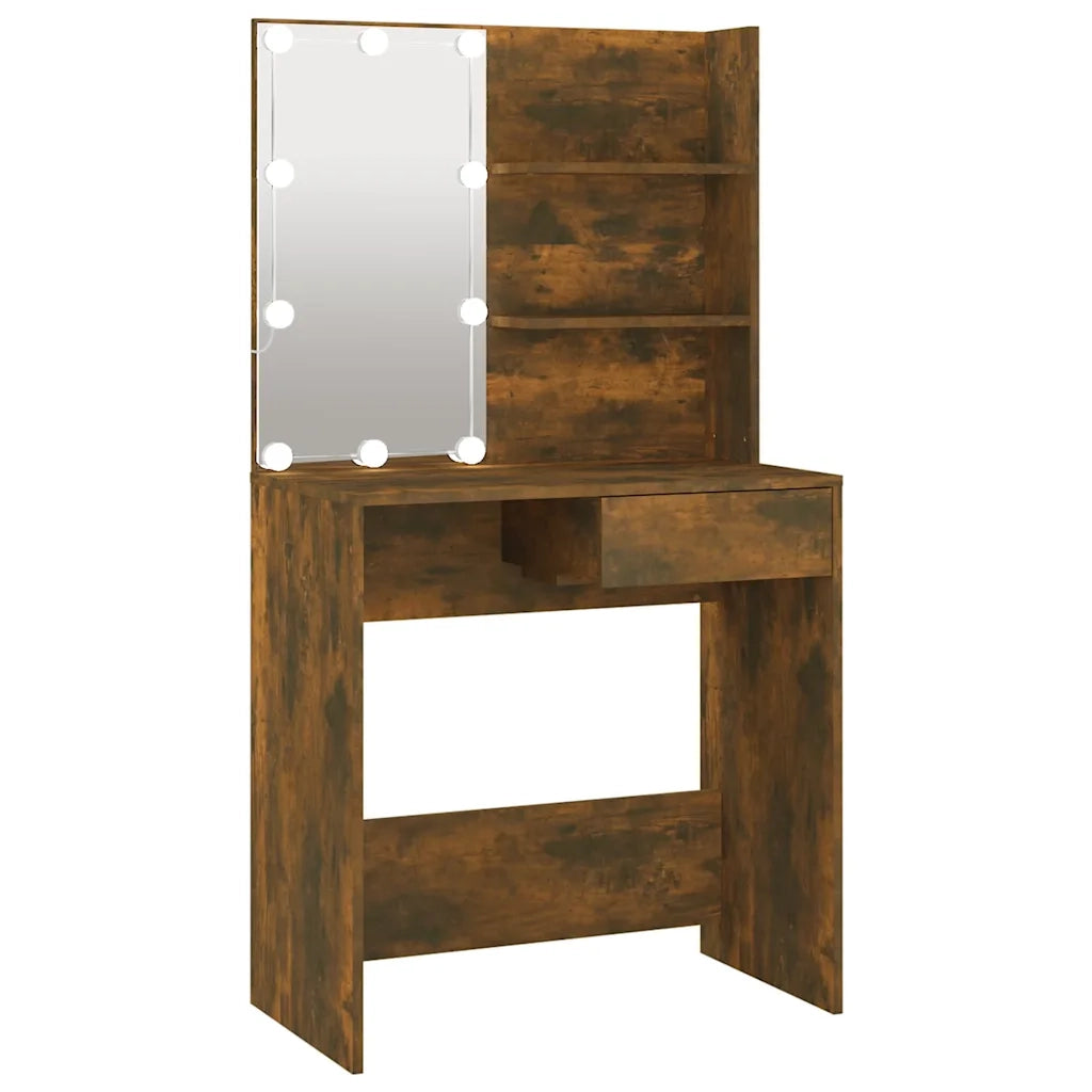 Toeletta con LED Rovere Marrone 74,5x40x141 cm cod mxl 73595