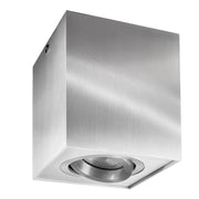 DATO Faretto soffitto plafoniera quadrata LED GU10 diffusore orientabile luce ingresso corridoio cucina bagno negozio 230V SILVER