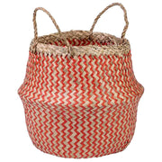 Cestino rosso naturale con manici, D35x30/46h cm