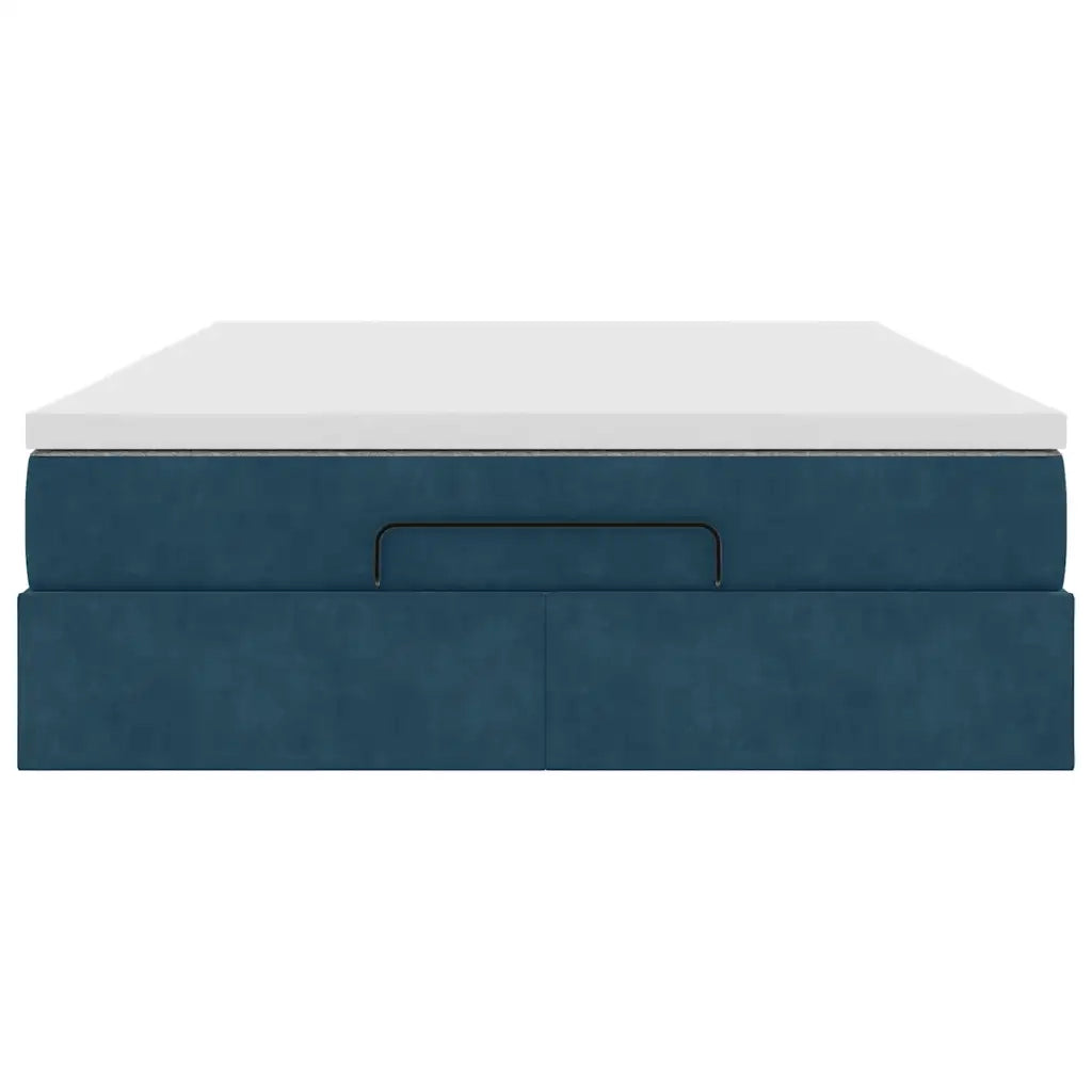 Struttura Letto Pouf con Materasso 140x190 cm in Velluto