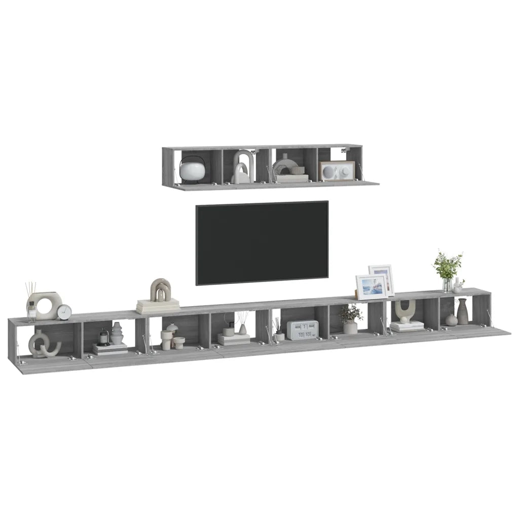 Set di Mobili Porta TV 6 pz | Armadietto TV | Mobile Porta TV Grigio Sonoma in Legno Multistrato
