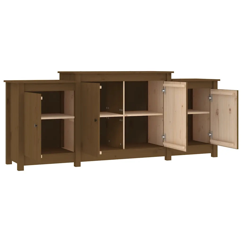 Credenza Marrone Miele 164x37x68 cm in Legno Massello di Pino