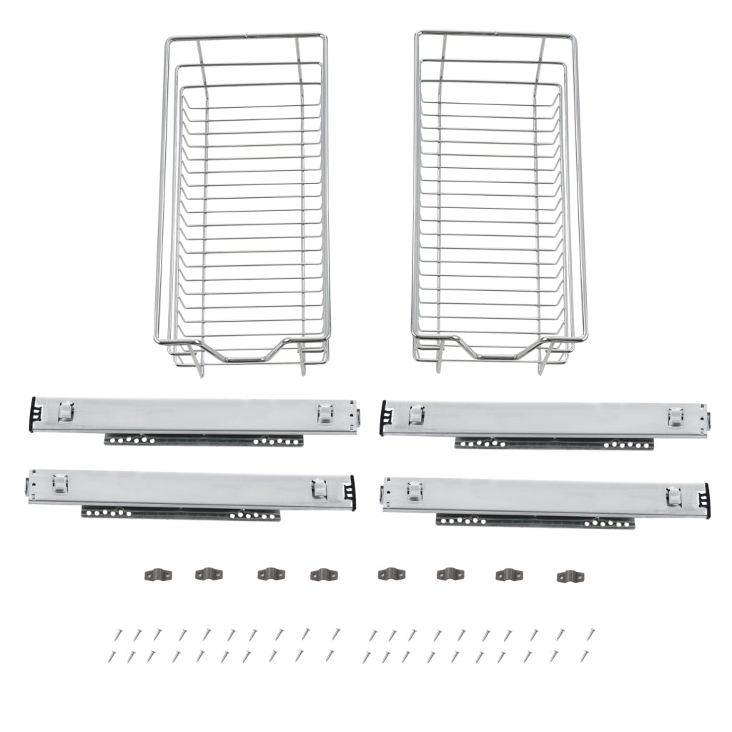 Set di 2 Cassetti Telescopici Estraibili a Rete con Guide in Acciaio 27x44x14 cm [en.casa]