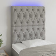Testiera a LED-Testata con LED Grigio Chiaro 80x7x118/128 cm in Tessuto