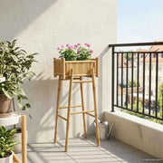Vaso da Giardino con Supporto Naturale 50 x 38 x 114 cm Bambù 42028233