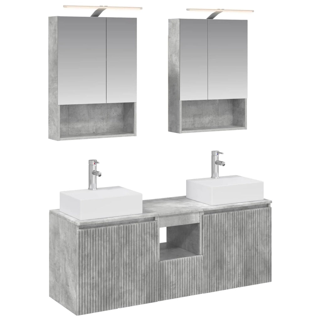 Set di Armadi da Bagno 5 pcs Grigio Cemento 3406402