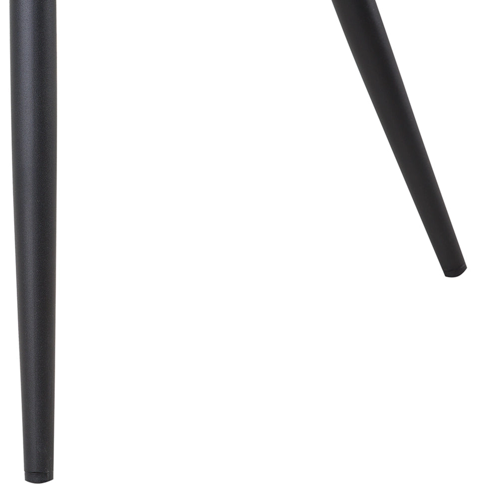 Set di 2 sedie da pranzo rivestimento in tessuto beige gambe in metallo nero stile retrò rustico